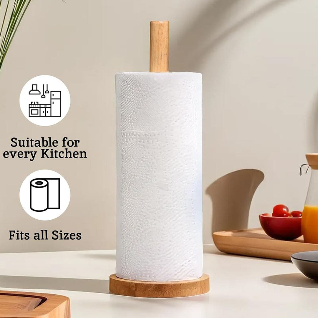 حامل مناديل مطبخ خشب - 31 سم