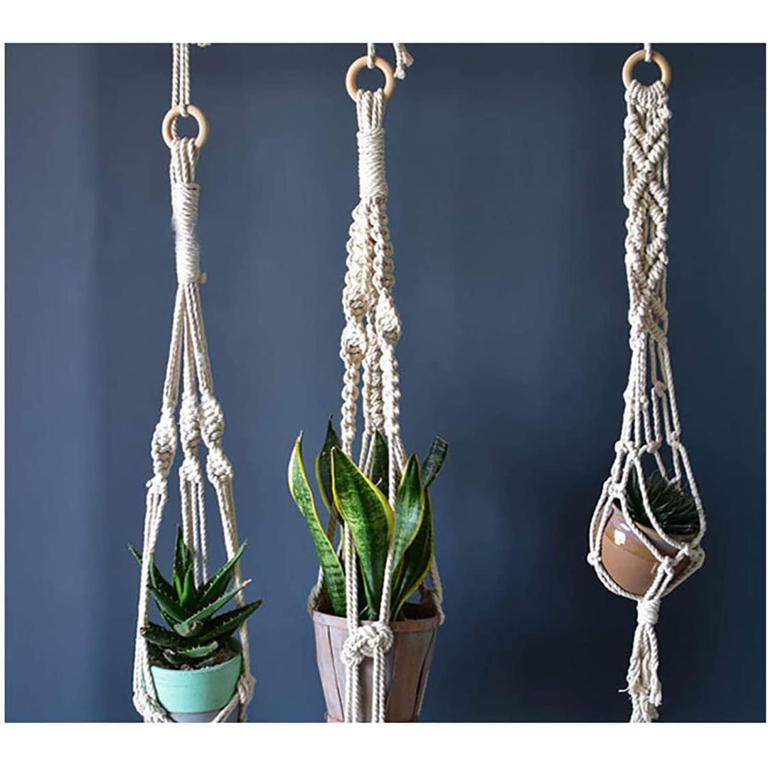 حلقات خشبية دائرية لصنع الديكورات - 80 مللي - 3 قطع - بيج