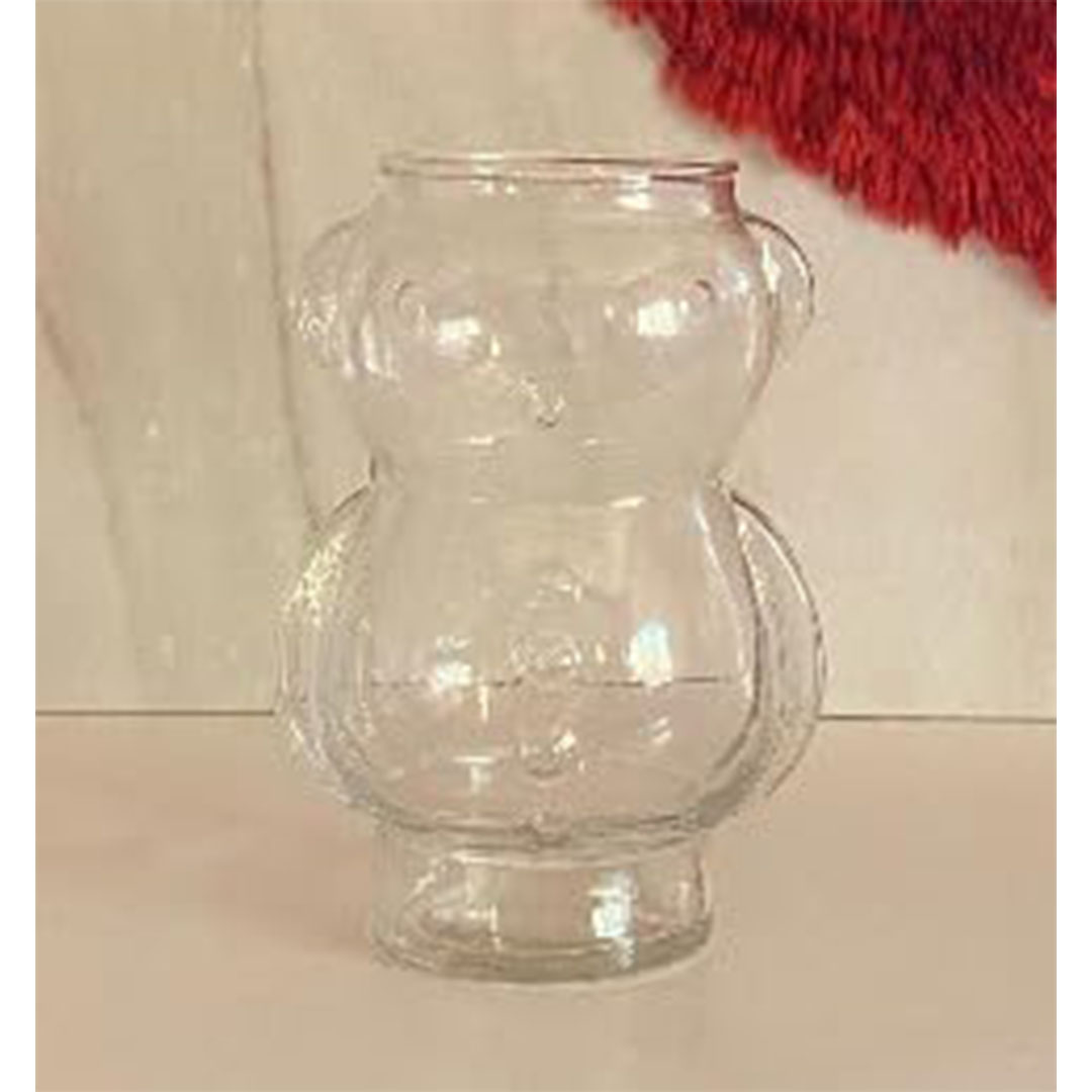 كوب زجاجي بقاعدة مربعة - 400 مللي - شفاف