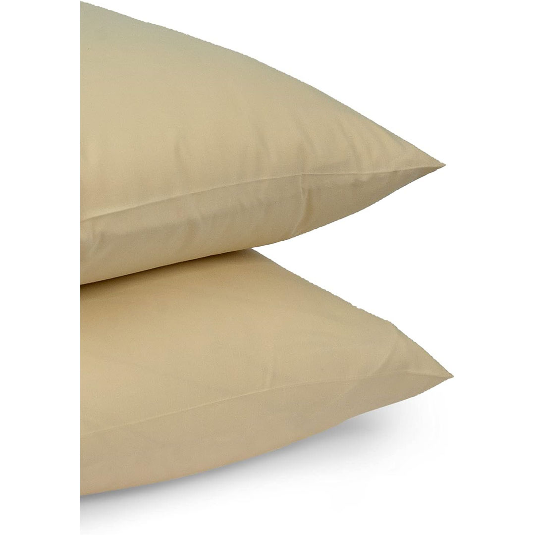 طقم كيس مخدة قطن - 50*70 سم - كريمي