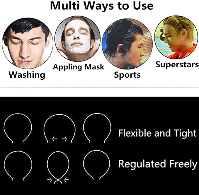 طوق شعر معدني - أسود