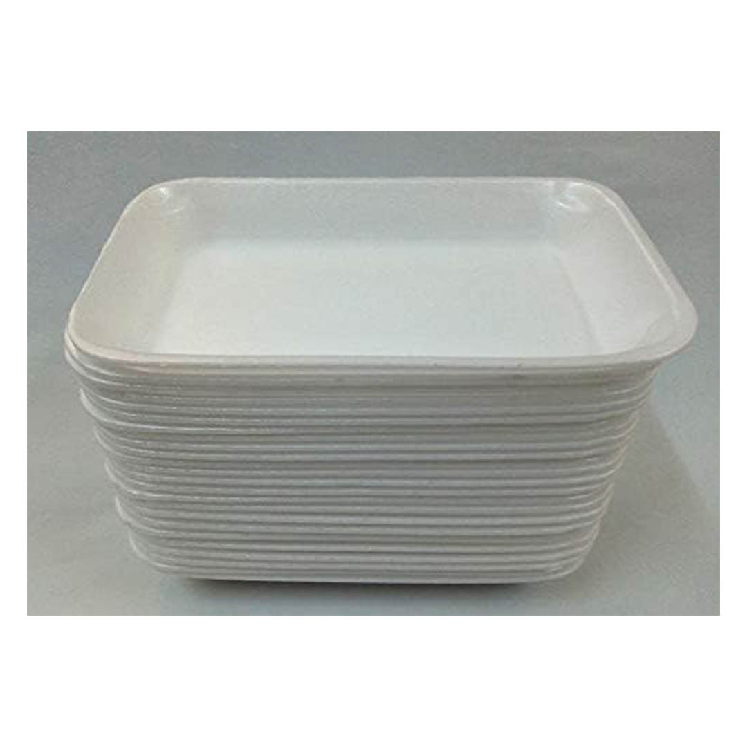 أطباق فوم للاستعمال مرة واحدة - 50 قطعة - أبيض