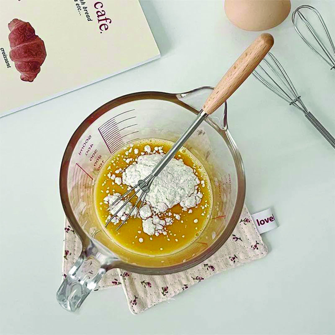 مضرب يدوي من الفولاذ المقاوم للصدأ - فضي/بني