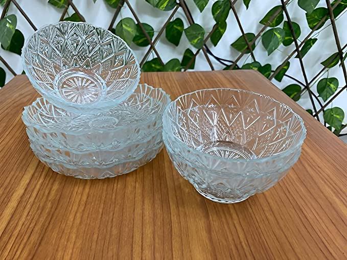 طقم بولات بأطباق زجاج - 12 قطعة