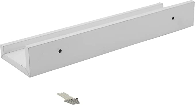 رف صور حائط شكل حرف L - أبيض