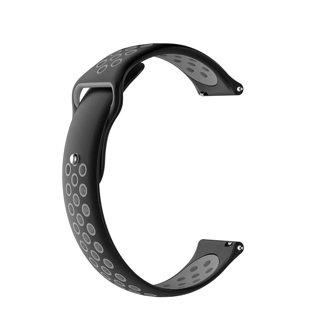 حزام سيليكون متعدد الاستخدامات - Apple Watch 22ملم- أسود/رمادي