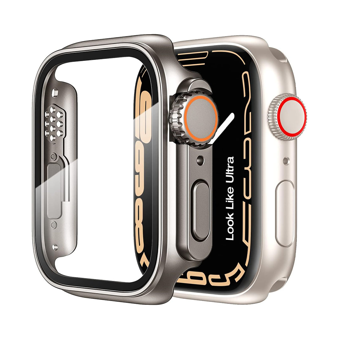 غطاء لتحويل ساعة أبل 44 ملم / 49 ملم مع شاشة حماية - رمادي