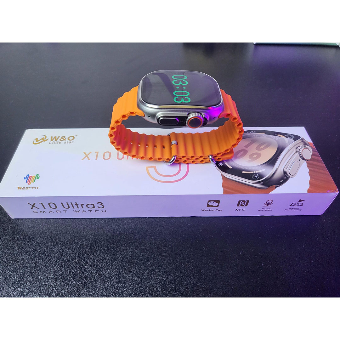 ساعة ذكية X10 Ultra3 Curve 49 مم - شحن لاسلكي - برتقالي