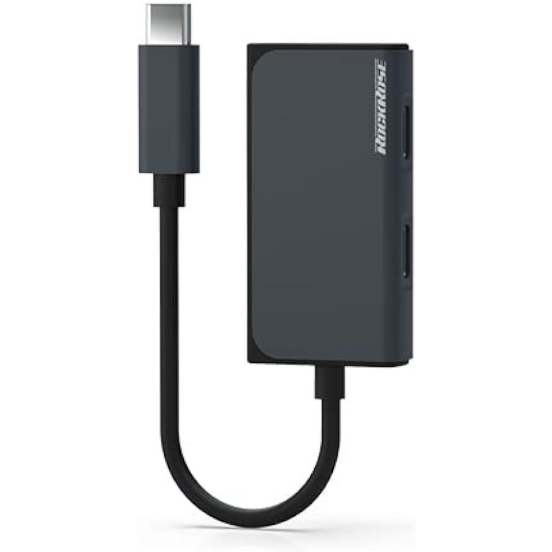 محول صوت 3 في 1 روك روز USB-C - أسود - RROGN03CCA