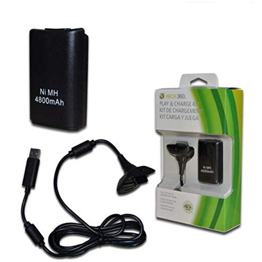 حزمة بطارية مزدوجة وكابل شحن لجهاز X-360 - أسود