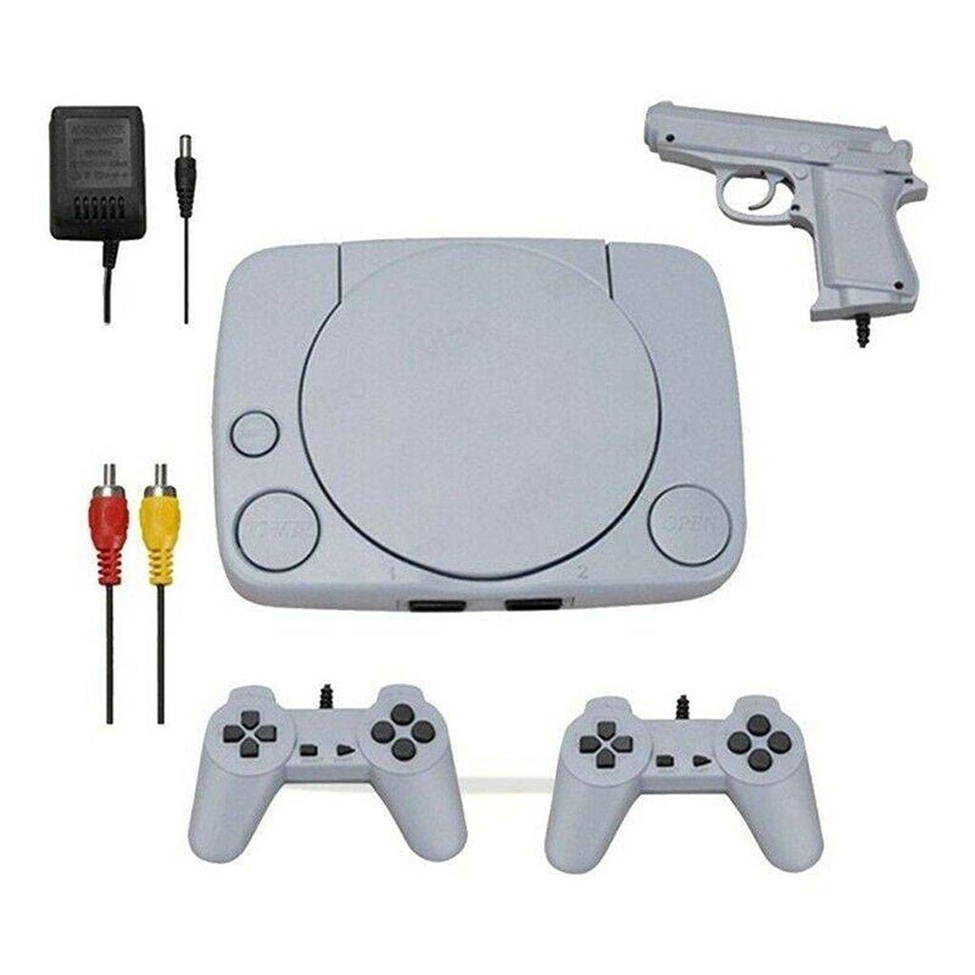 جهاز ألعاب مع 2 وحدة تحكم وبندقية أبيض