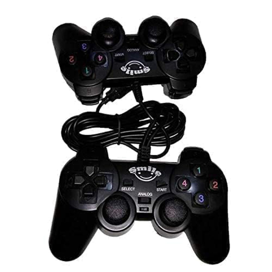 ذراع تحكم مزدوج بوصلة USB - جهاز كمبيوتر - أسود