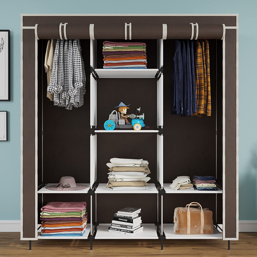 دولاب سفاري محمول سهل التركيب - بني