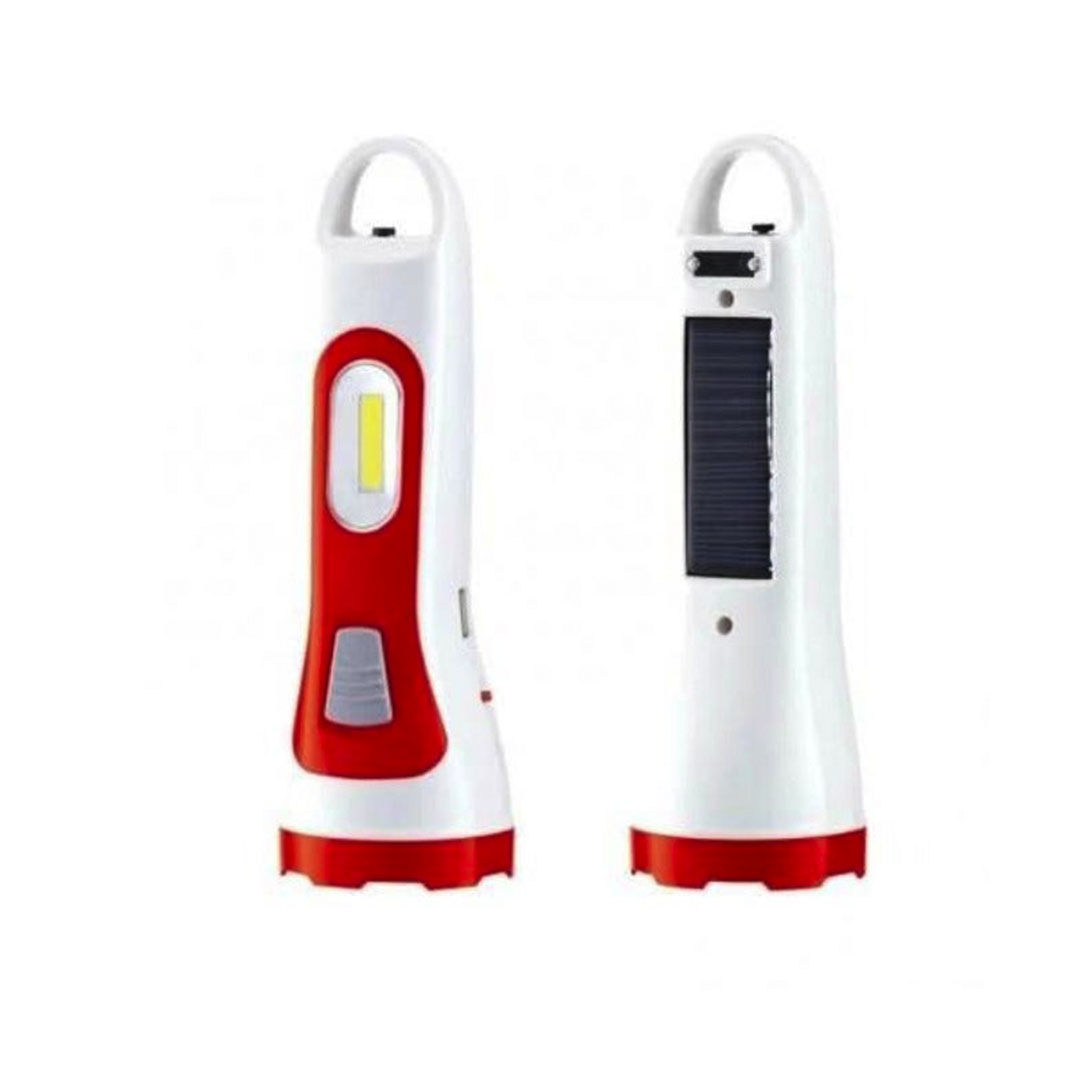 مصباح يدوي أحمر قابل لإعادة الشحن