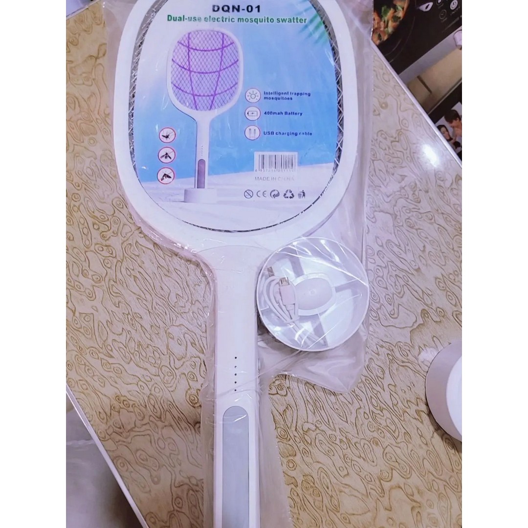 مضرب حشرات قابل للشحن - 400 مللي أمبير - أبيض