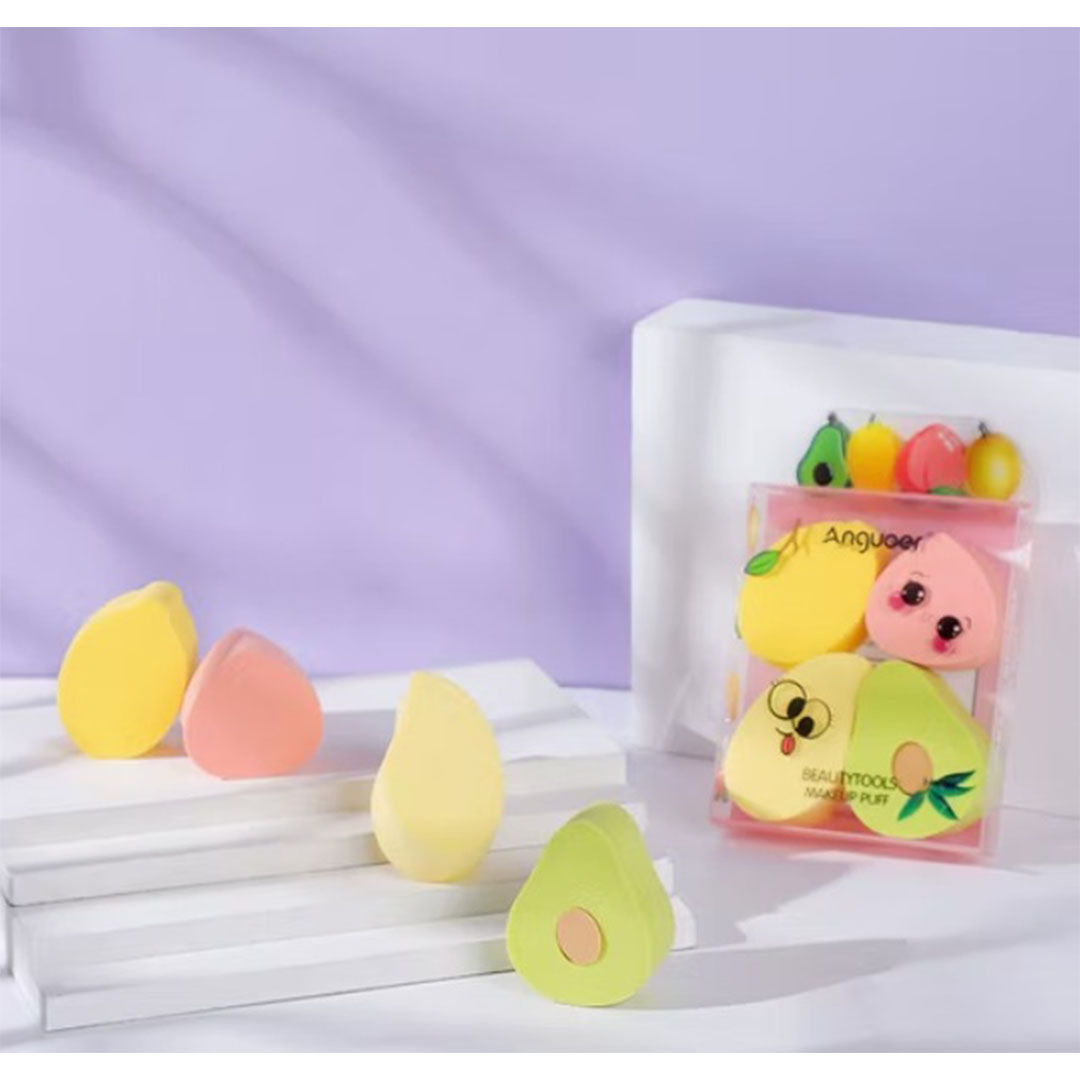 إسفنجة توزيع المكياج شكل فواكه - 4 قطع
