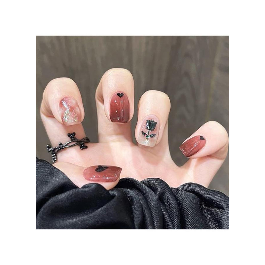 أظافر صناعية سهلة التركيب - 12 قطعة