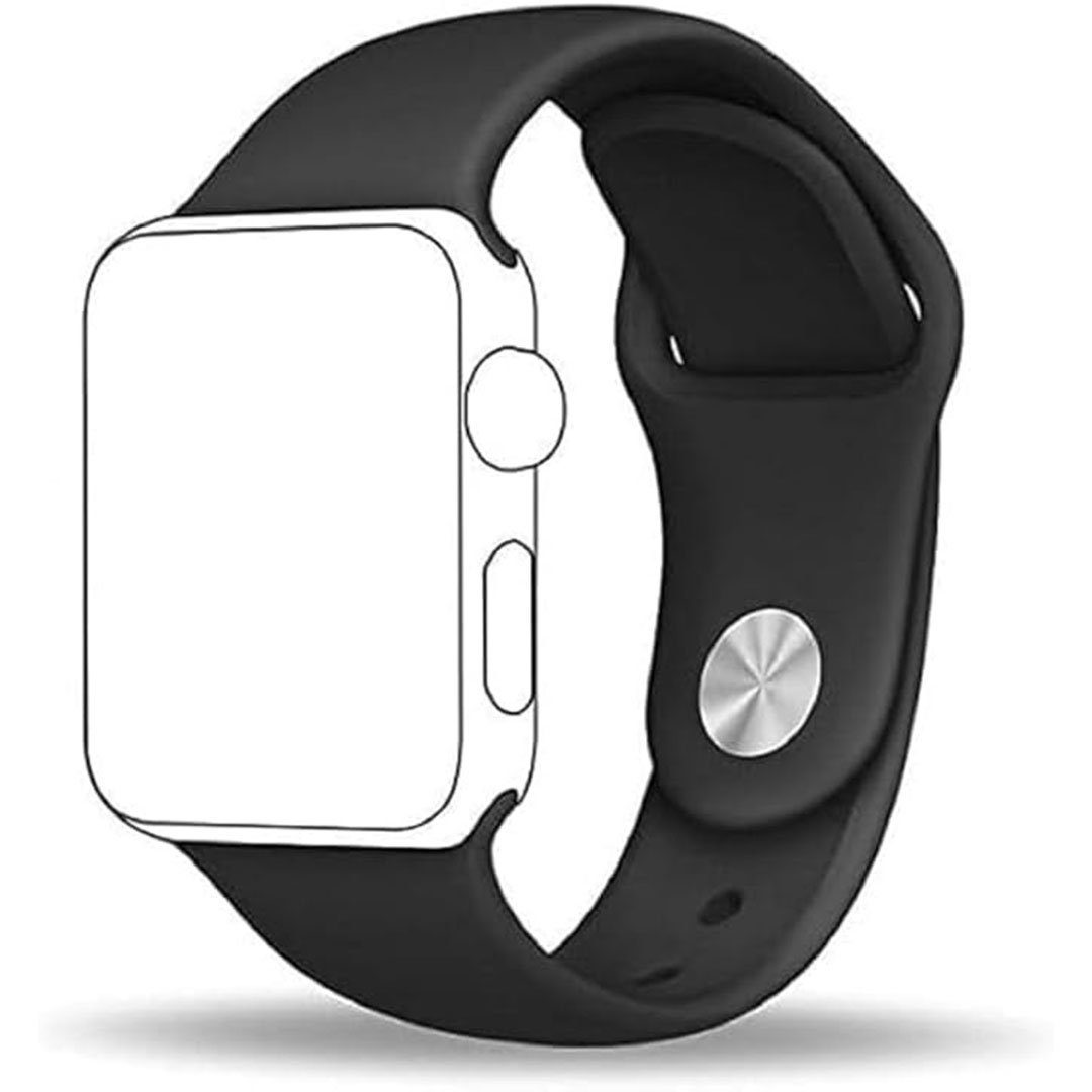 سوار من السيليكون لساعات أبل - اسود