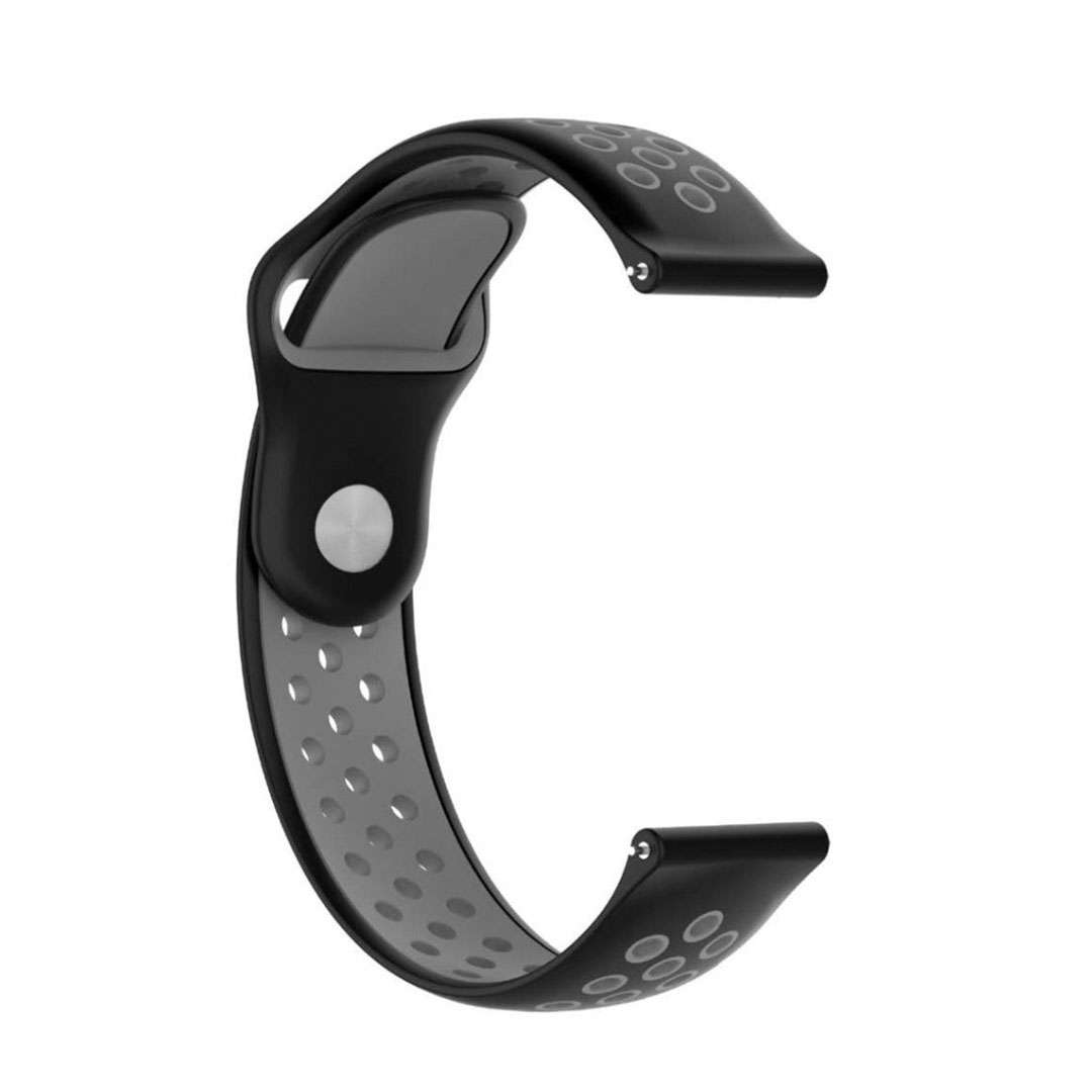 حزام سيليكون متعدد الاستخدامات - Apple Watch 22ملم- أسود/رمادي