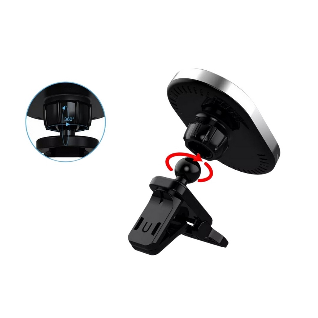 شاحن لاسلكي مغناطيسي للسيارة روك روز ماج درايف - 15 وات - أسود