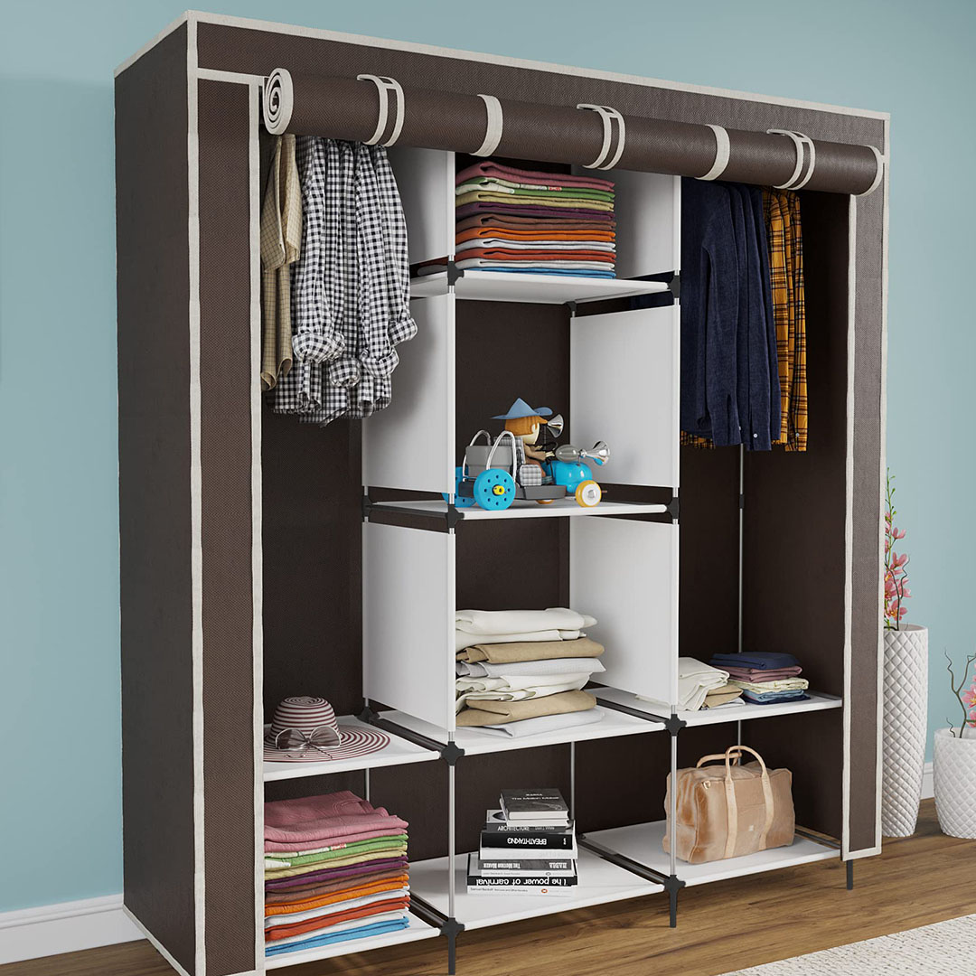 دولاب سفاري محمول سهل التركيب - بني