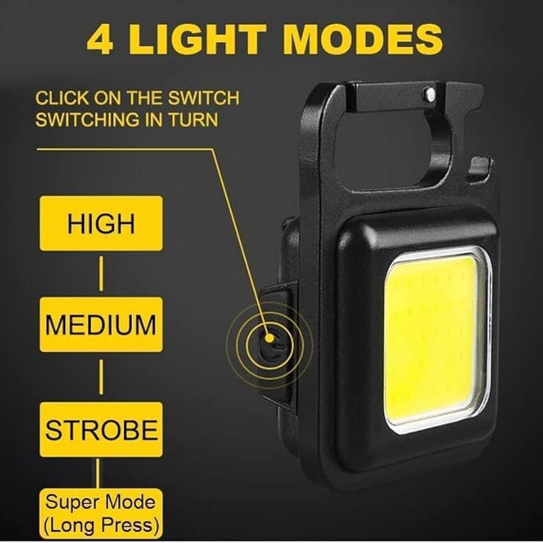 مصباح يدوي صغير بشحن USB و4 أوضاع إضاءة