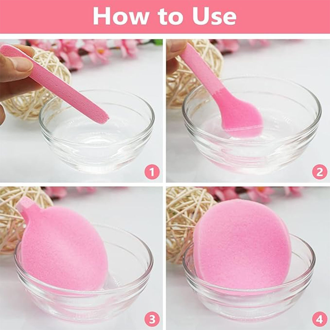 إسفنجة تنظيف الوجه المضغوط - وردي - 2 قطعة