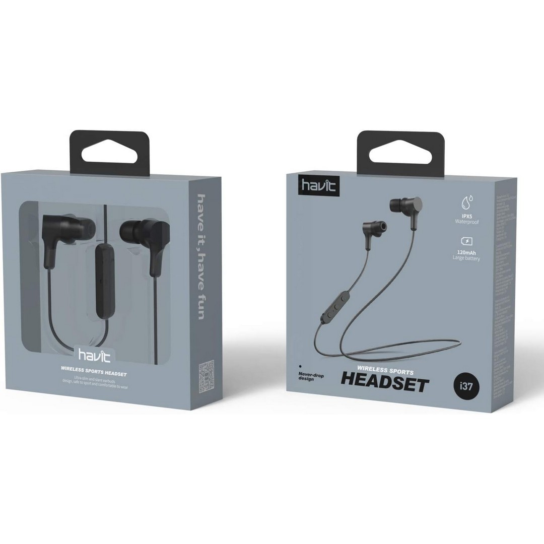 سماعة رأس هافيت بلوتوث - أسود - I37BK