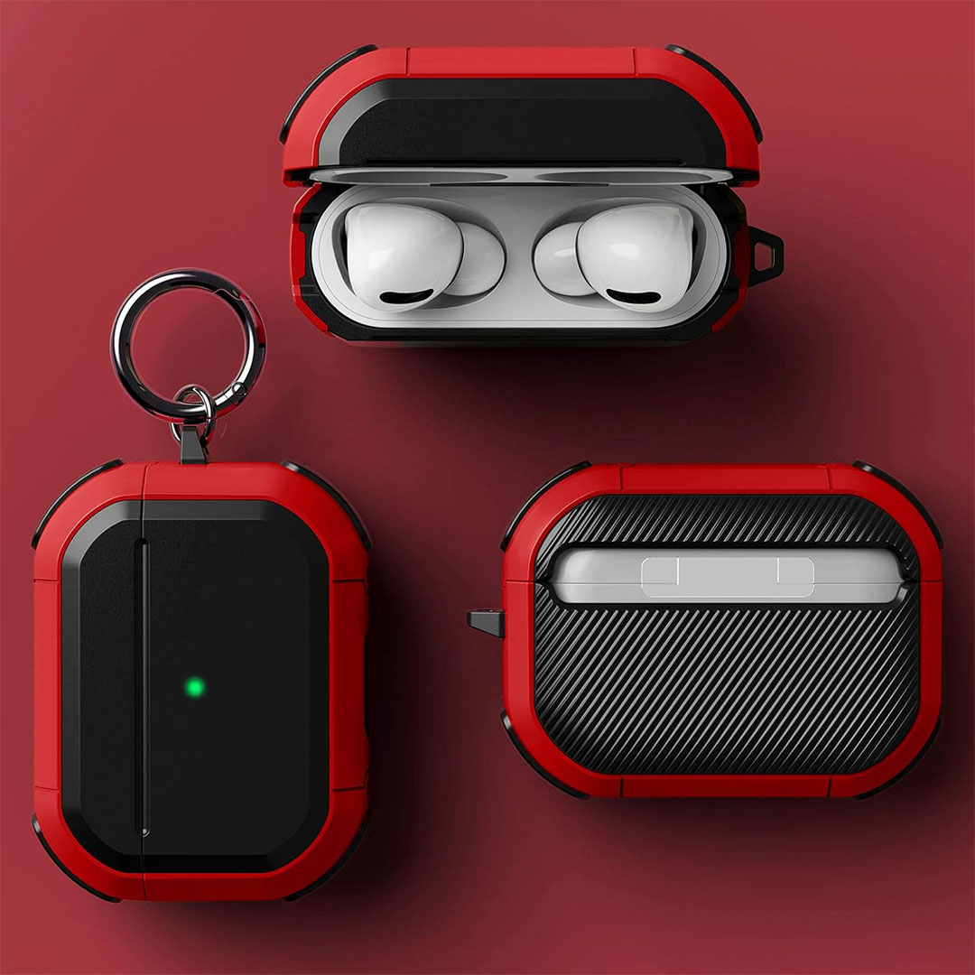 حافظة متوافقة مع سماعات Airpods pro 2 - أحمر