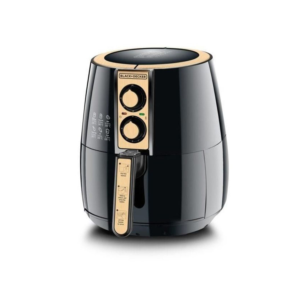 قلاية هوائية بلاك أند ديكر - 4 لتر - أسود/ذهبي - AF300