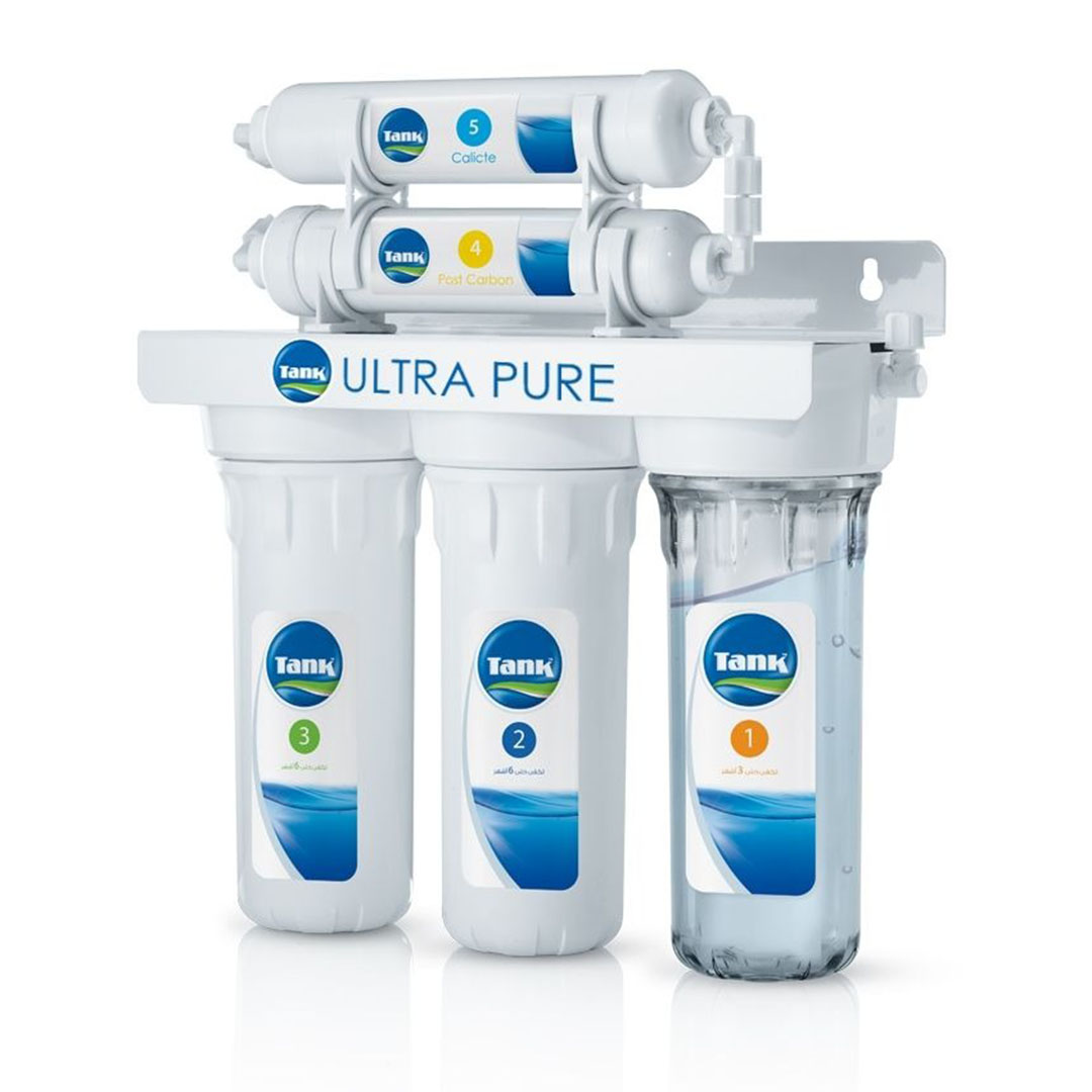 فلتر مياة تانك - 5 مرحل - مع 2 شمعة إضافية - أبيض