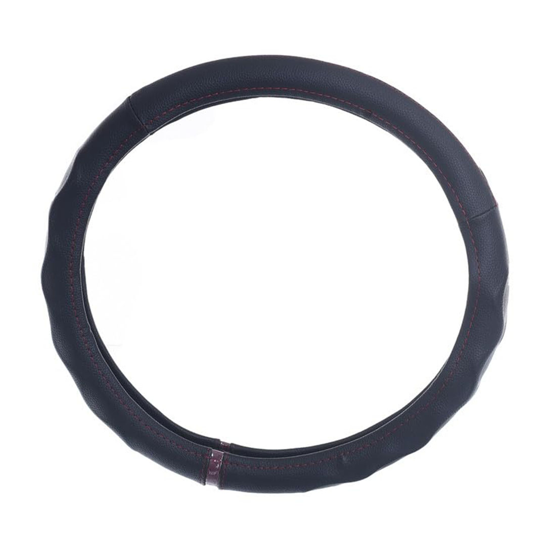 غطاء طارة دركسيون من الجلد والمطاط وألياف الكربون - أحمر غامق