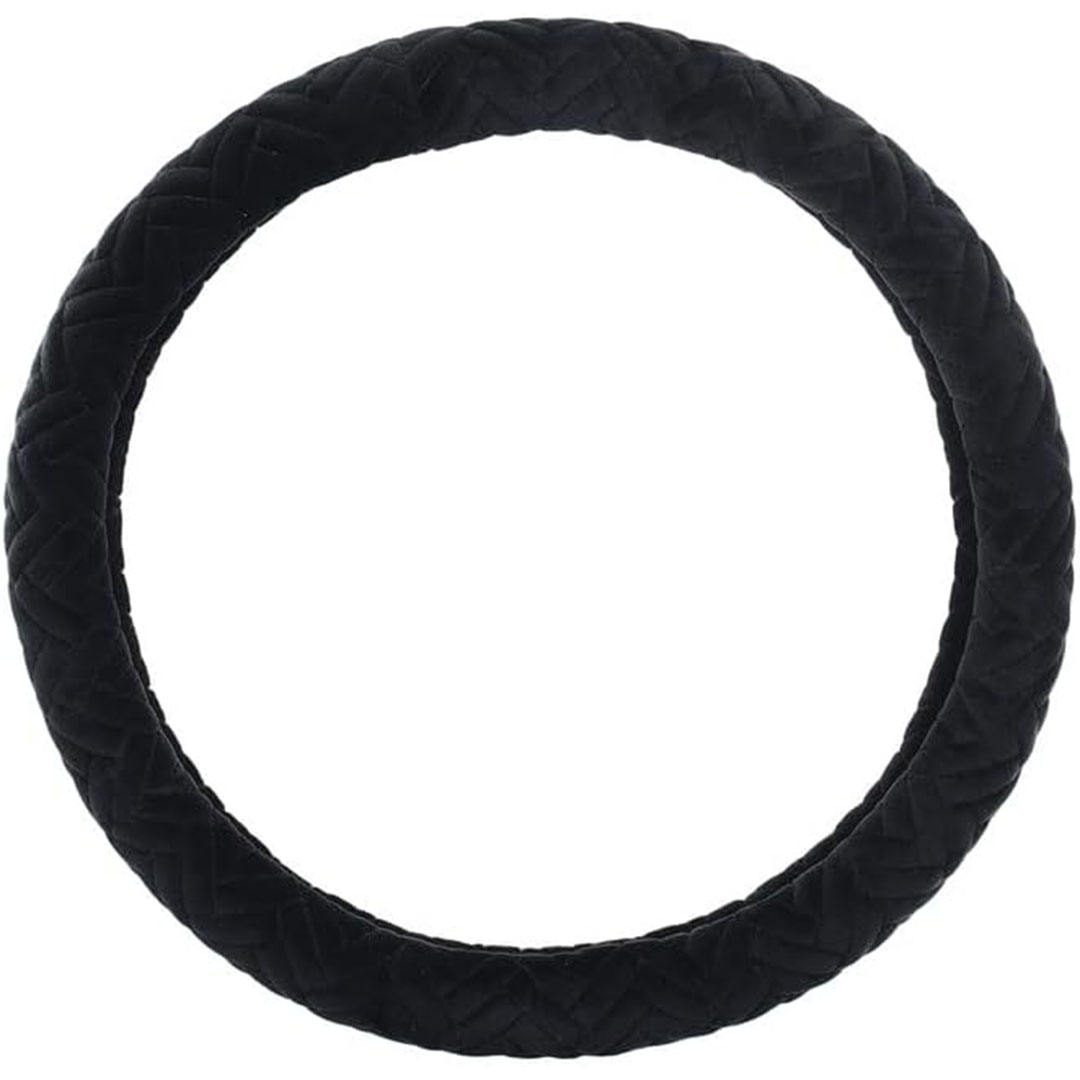 غطاء عجلة القيادة من القطيفة - أسود