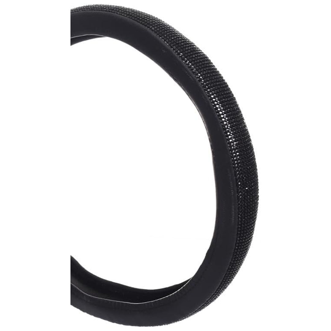 غطاء عجلة القيادة من الجلد الماسي - 15 إنش - أسود