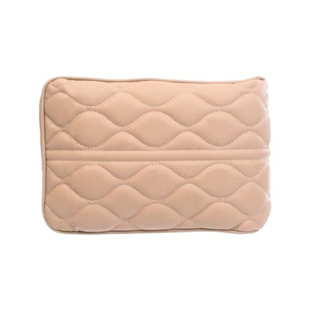 وسادة مسند ذراع الكونسول الوسطي من الجلد الطبيعي - بيج