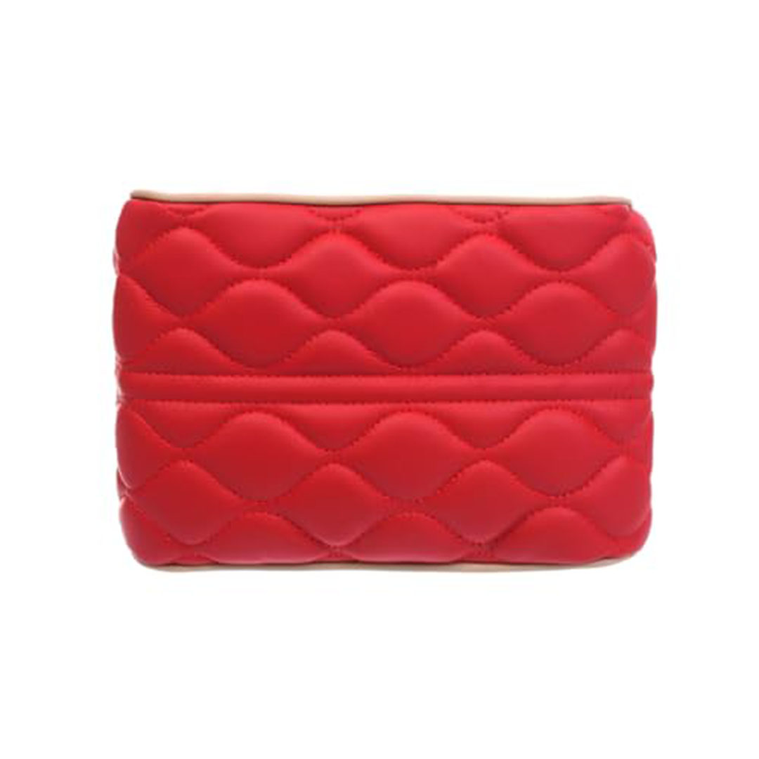 وسادة مسند ذراع الكونسول الوسطي من الجلد الطبيعي - أحمر