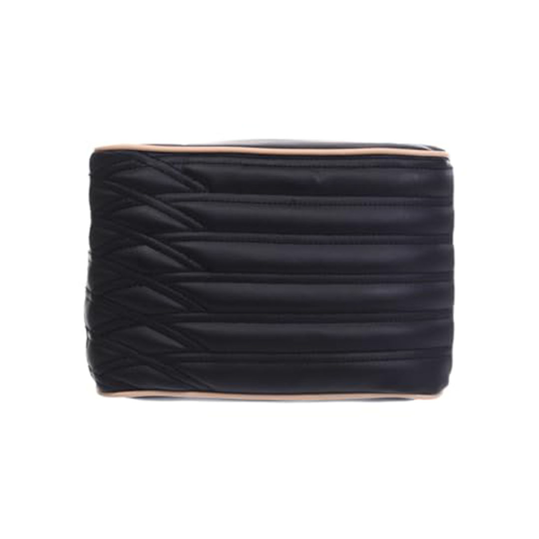 وسادة مسند ذراع الكونسول الوسطي من الجلد الطبيعي - أحمر/أسود