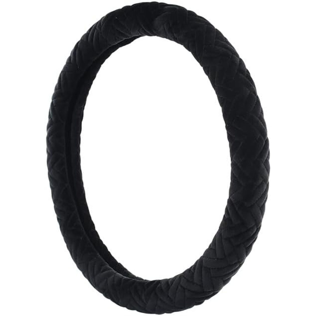 غطاء عجلة القيادة من القطيفة - أسود