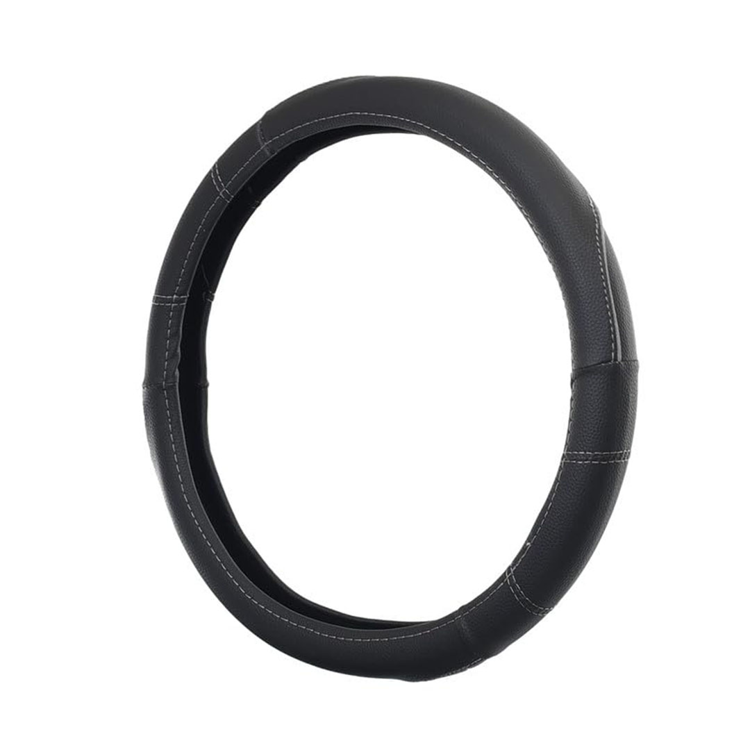 غطاء طارة دركسيون من الجلد - أسود/رمادي