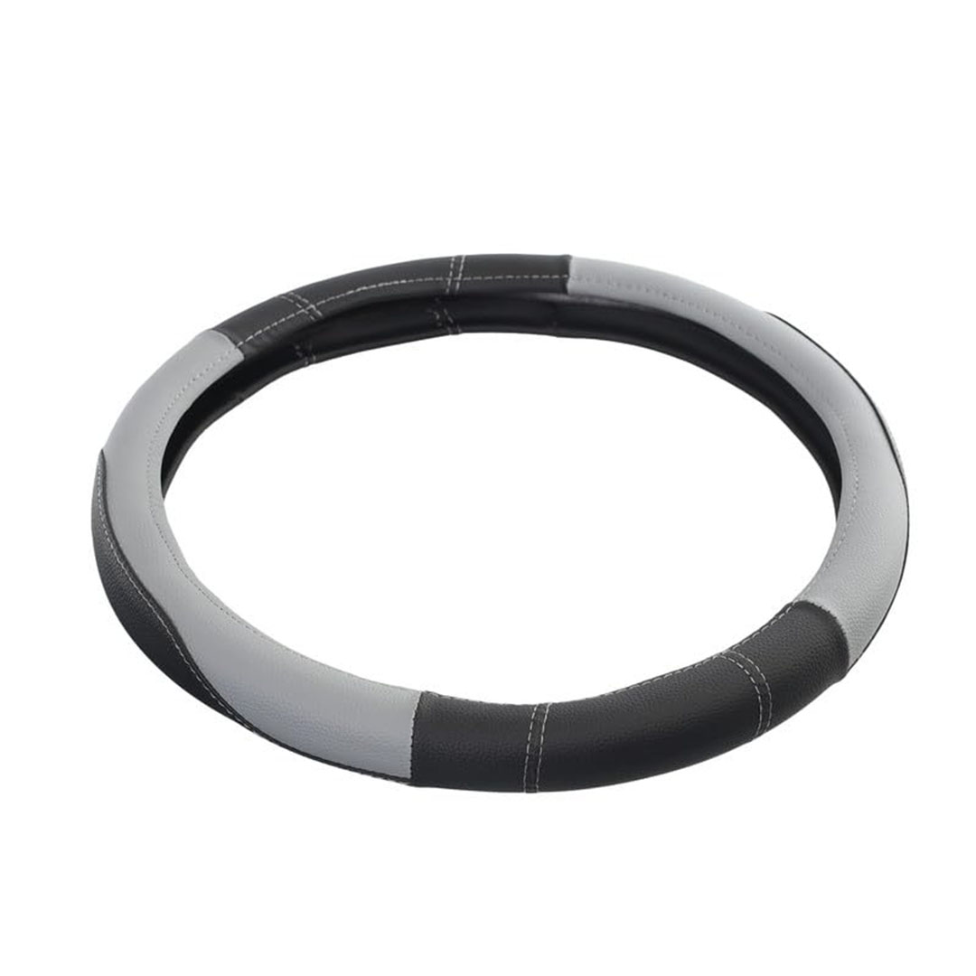 غطاء طارة دركسيون الجلد - أسود/رمادي