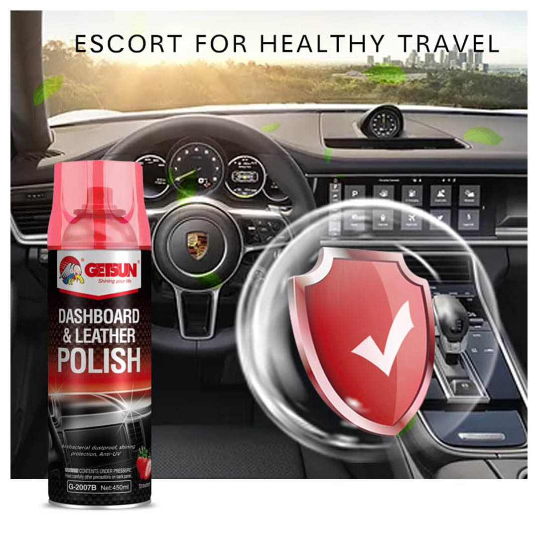 G-2007B بخاخ ملمع للتابلوه والجلد للعناية بالسيارات رائحة الفراولة