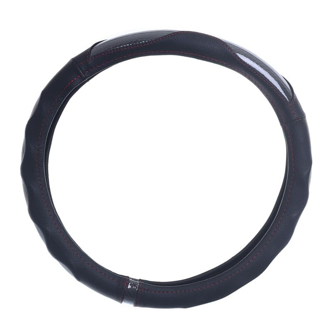 غطاء طارة دركسيون من الجلد والمطاط وألياف الكربون - رمادي غامق