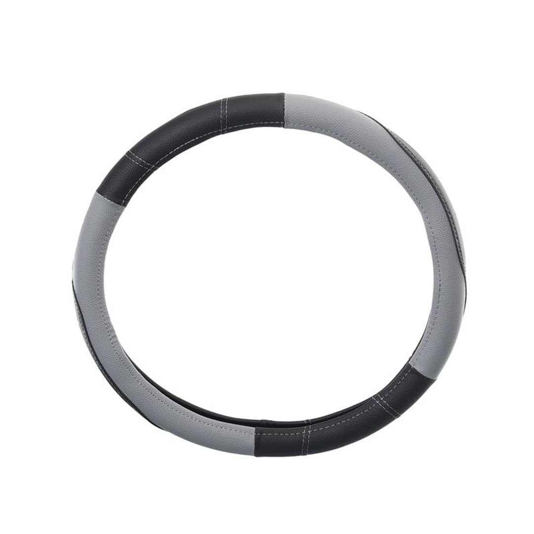 غطاء طارة دركسيون الجلد - أسود/رمادي