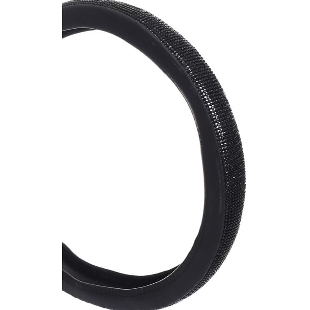 غطاء عجلة القيادة من الجلد الماسي - 15 إنش - أسود