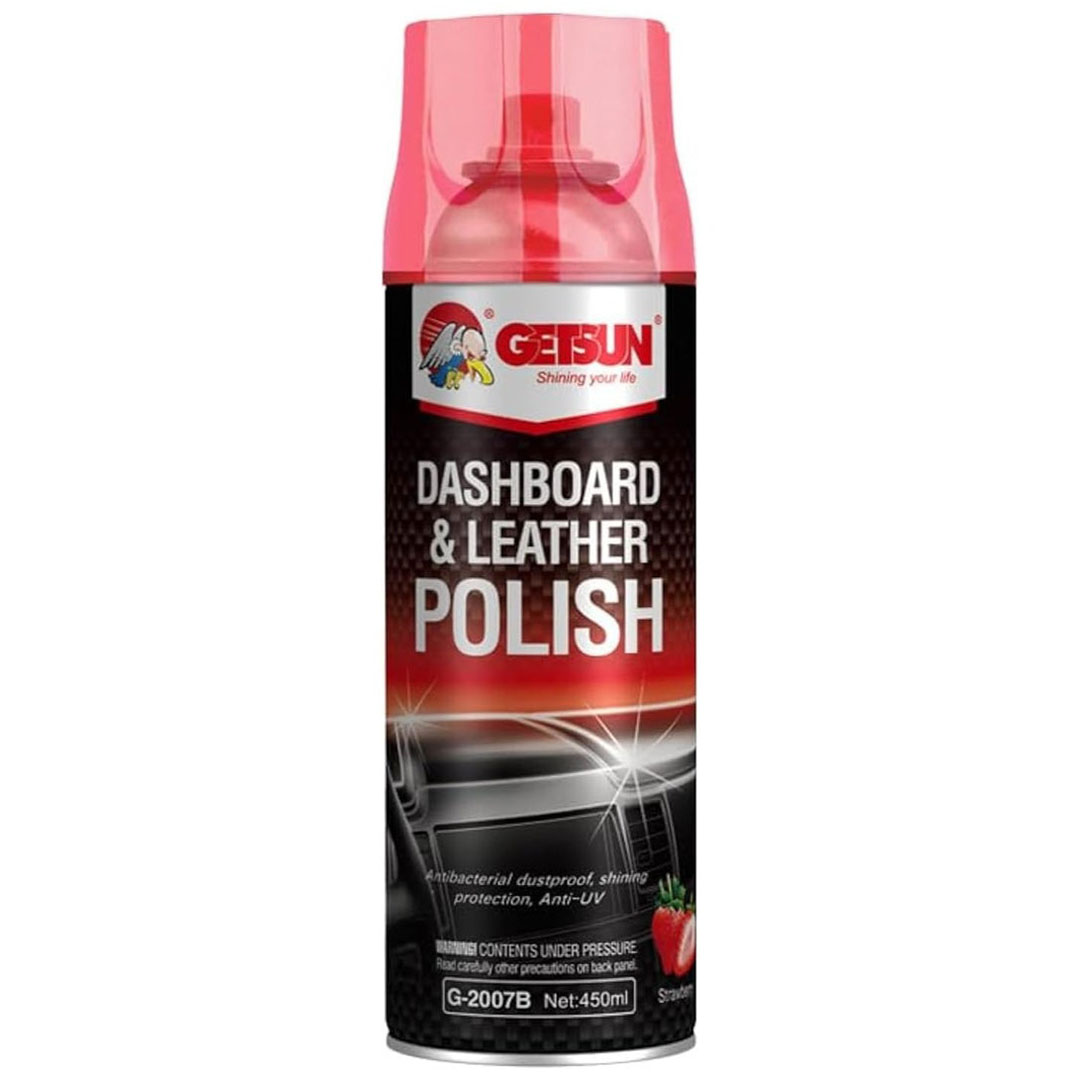 بخاخ ملمع للتابلوه والجلد للعناية بالسيارات جيتسون - 450 مل - رائحة الفراولة