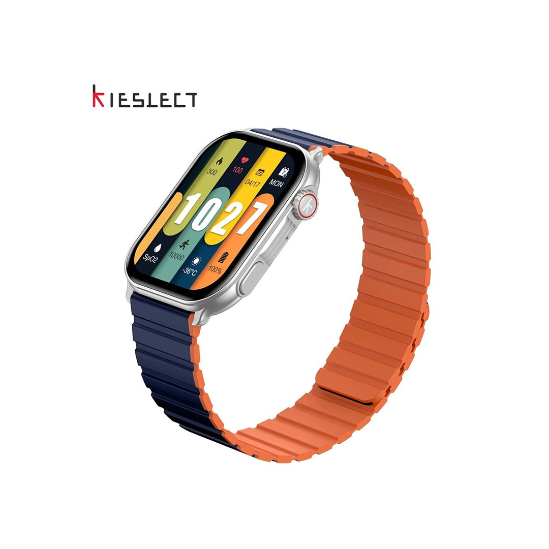 ساعة ذكية كيسليكت KS Pro - تدعم المكالمات - حزام مزدوج - فضي
