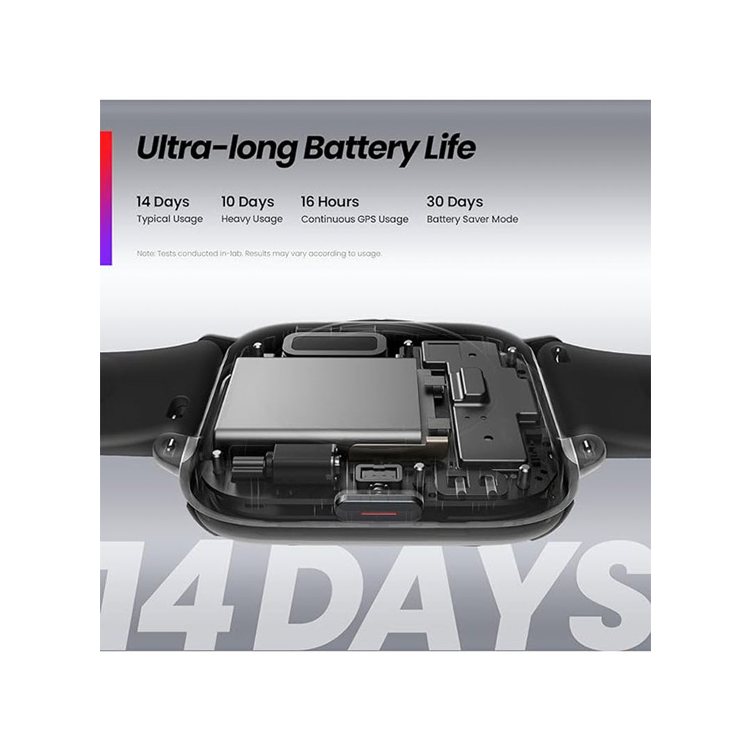 Amazfit Active ساعة ذكية - 1.75 بوصة - أسود