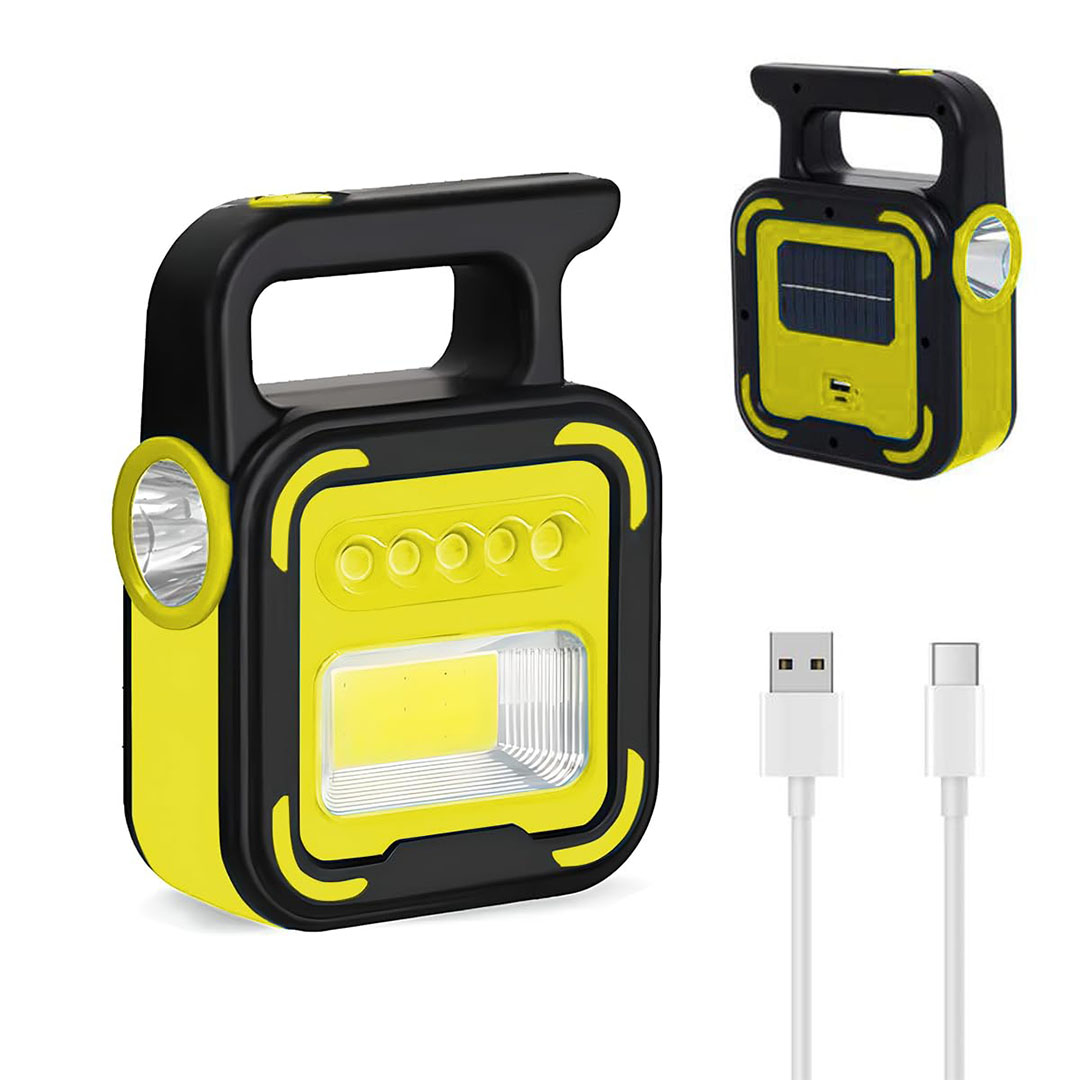 JD925B مصباح طوارئ بالطاقة الشمسية - 3*1 - أصفر