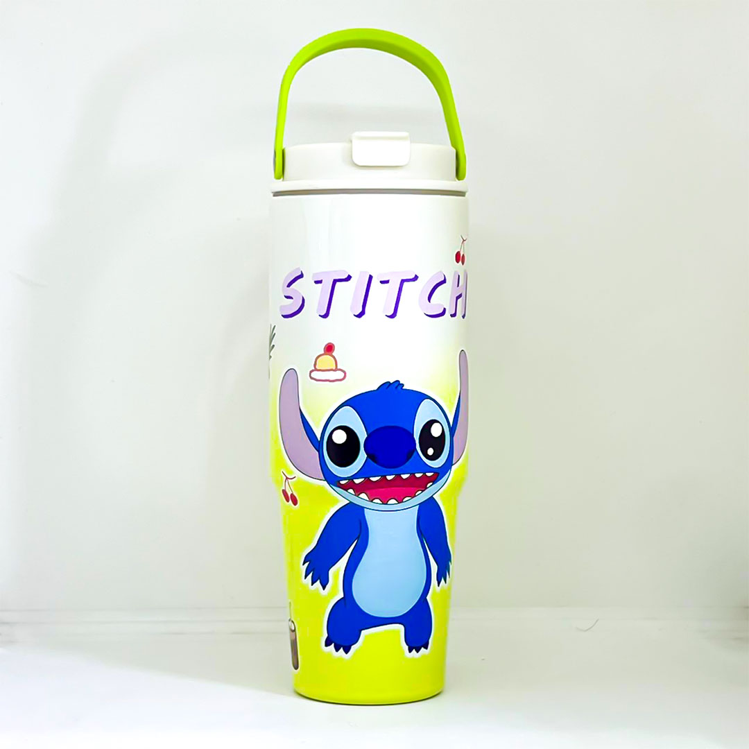 مج حراري بشفاطة ستيتش - 900 مللي - أصفر/أبيض