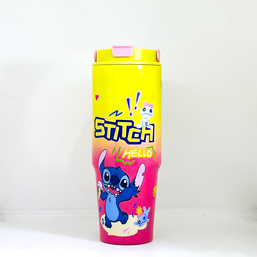 مج حراري بشفاطة ستيتش - 900 مللي - أصفر/أحمر